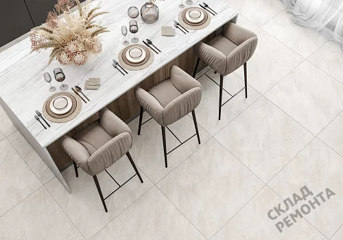 Фото Керамогранит матовый Alma Ceramica Риалто GFU04RLT08R молочный 600*600*9 – купить в Луганске: цена, описание, фото. Интернет-магазин 2