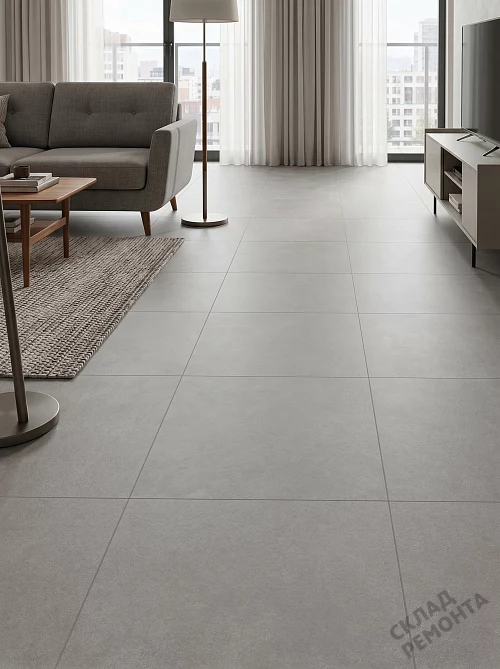 Фото Керамогранит матовый Alma Ceramica Бонд GFU6060BND70R серый 600*600*8,5 – купить в Луганске: цена, описание, фото. Интернет-магазин 1