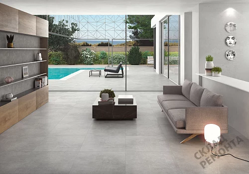 Фото Керамогранит матовый Steppe Ceramics Concrete Grey серый 600*600*9 – купить в Луганске: цена, описание, фото. Интернет-магазин 2