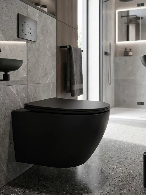 Фото Унитаз подвесной Calypso CS46UQ-MB-OK ультратихий смыв купить в Луганске: цена, описание, фото. Интернет-магазин 1