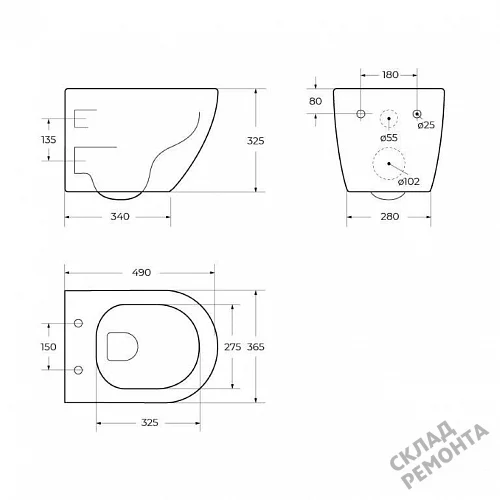 Фото Унитаз подвесной BelBagno Uno BB3105CHR/SC безободковый купить в Луганске: цена, описание, фото. Интернет-магазин 6