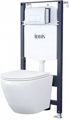 Унитаз с инсталляцией комплект с кнопкой Iddis Basic BASBQ01i73 безободковый