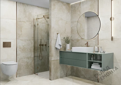 Фото Керамогранит матовый Alma Ceramica Цементо GFU6060CMT04R бежевый 600*600*9 – купить в Луганске: цена, описание, фото. Интернет-магазин 5
